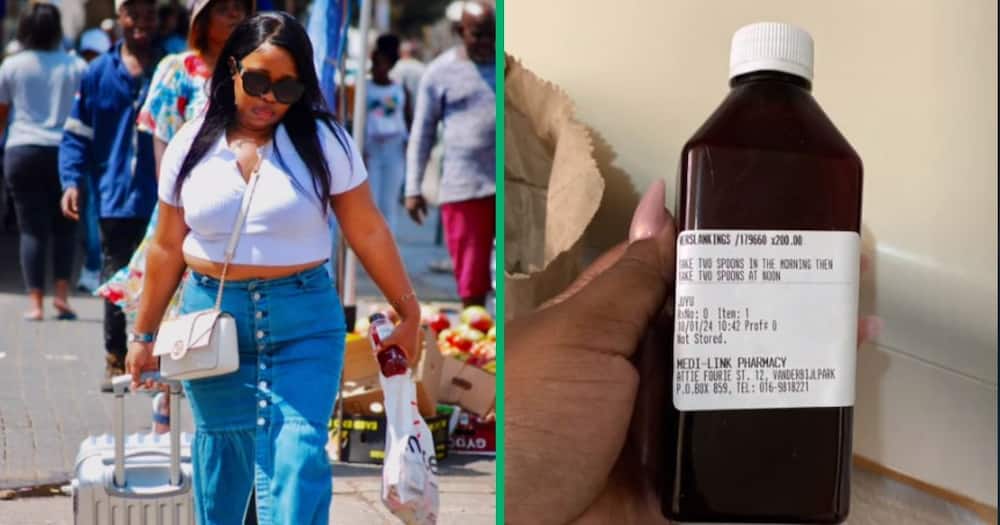 A woman showed her weight loss transformation after using a slimming syrup