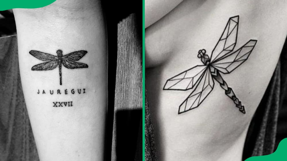 Dragonfly tattoo black ink