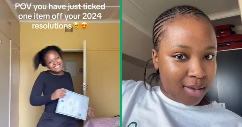 A young lady has celebrated passing her learner's license.