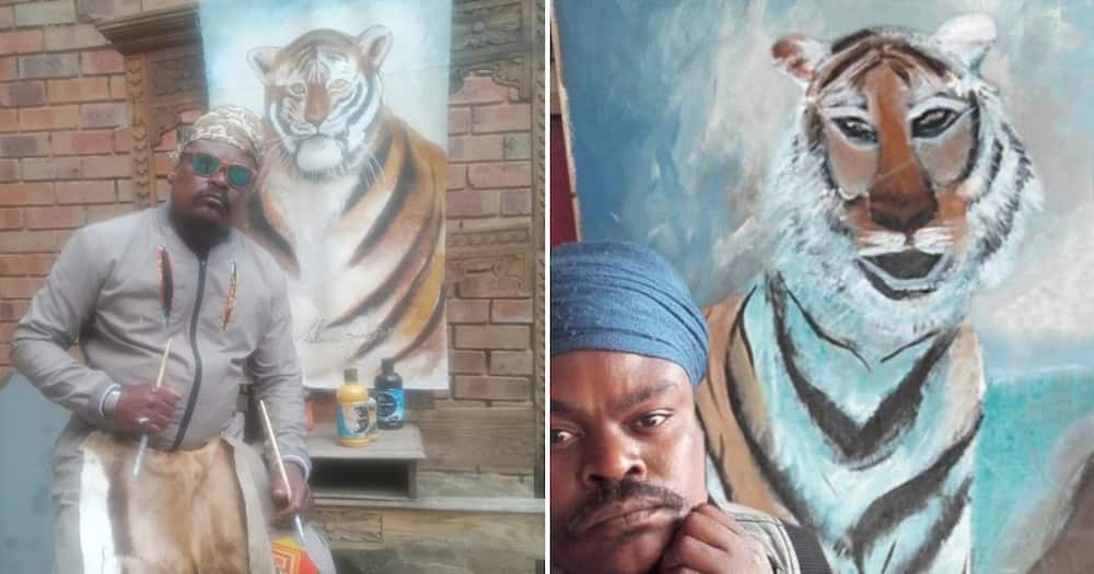 Rasta the artist and Sheba the tiger