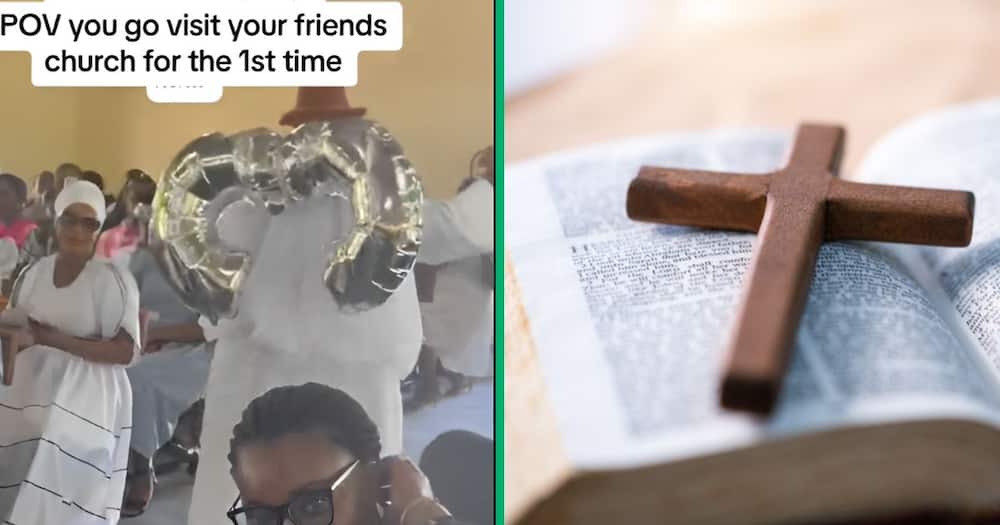A TikTok user shared his first experience at his friend's church.