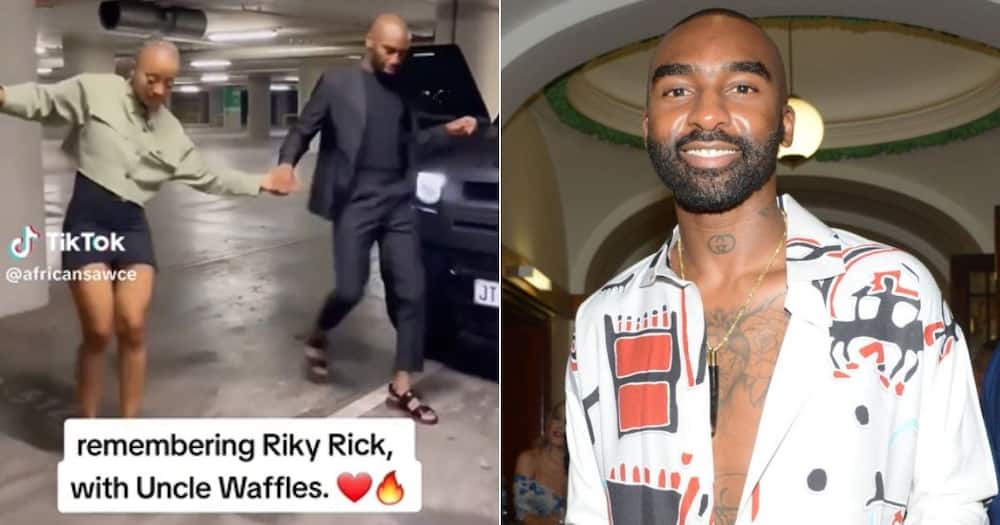 Uncle Waffles and the late Riky Rick dance to amapiano together