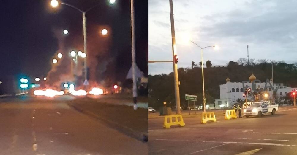 National shutdown, Durban, KwaZulu-Natal, protests, early morning, stopped, Umgeni Road