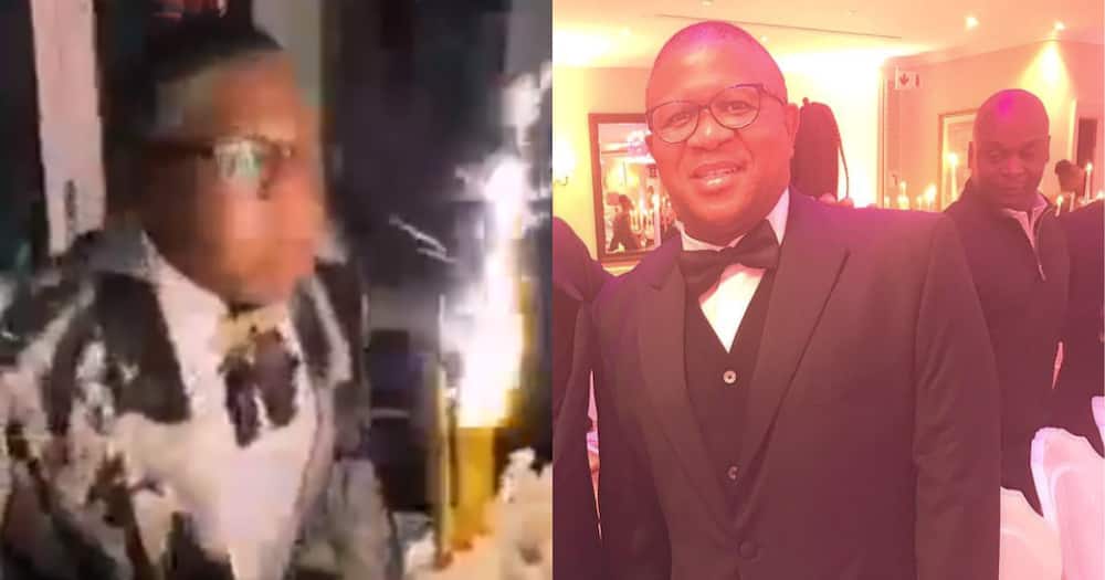 Mzansi Can't Deal With Clip of Fikile Mbalula Trying to Blow Sparklers