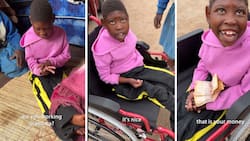 BI Phakathi blesses disabled girl with new wheelchair and helps gogo with money, SA peeps deeply touched