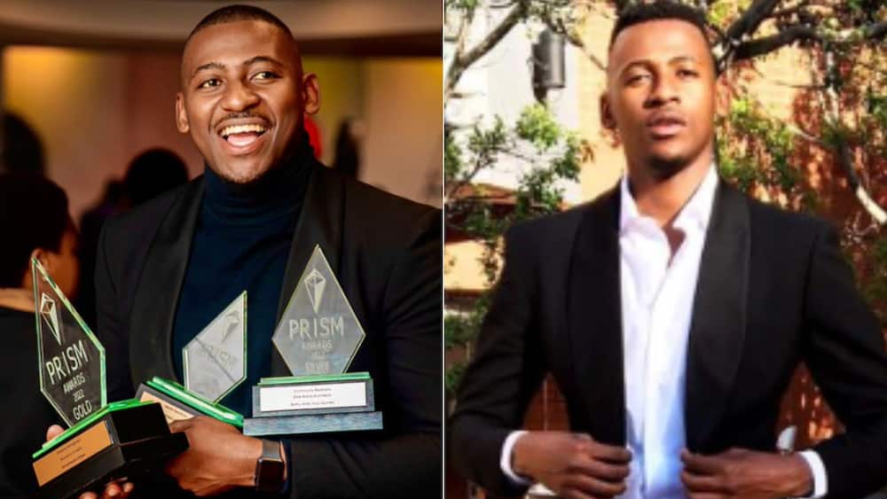 Fashionista Bafana Mthembu, collects prism awards, DNA brand Architects prism award winner, Bafana Mthembu celebrates prism Awards wins