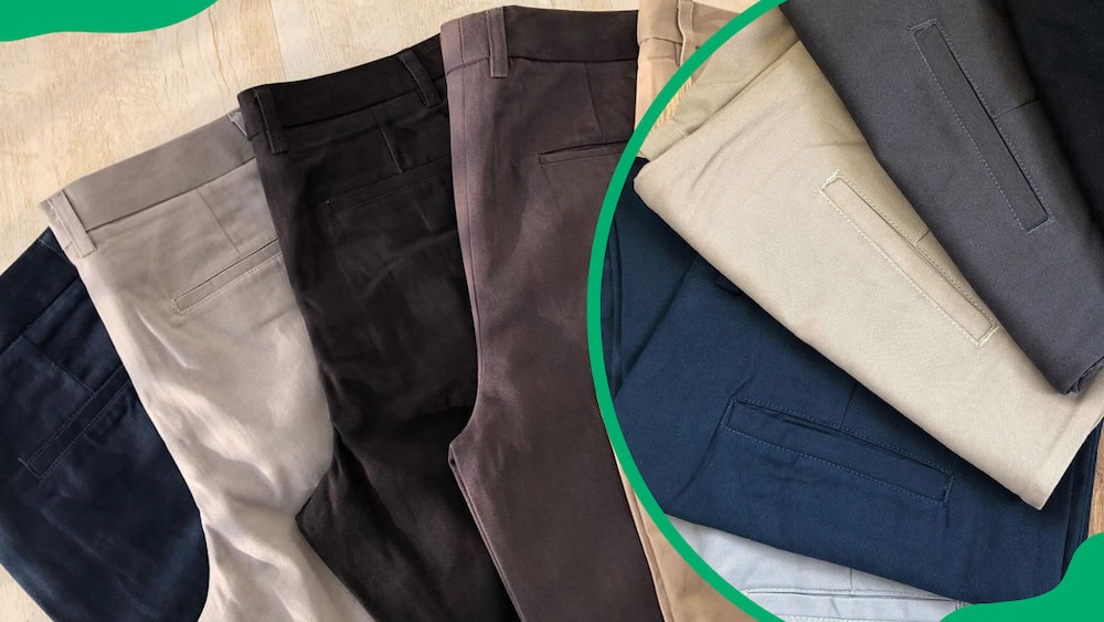 Slacks of different colours and designs