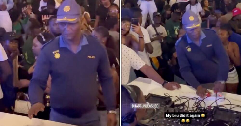 SAPS Officer Crashes DJ Set And Quickly Ends Party: "The only serious cop in SA khumalo"