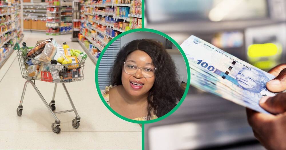Woman spends R4000 on mid-month groceries.