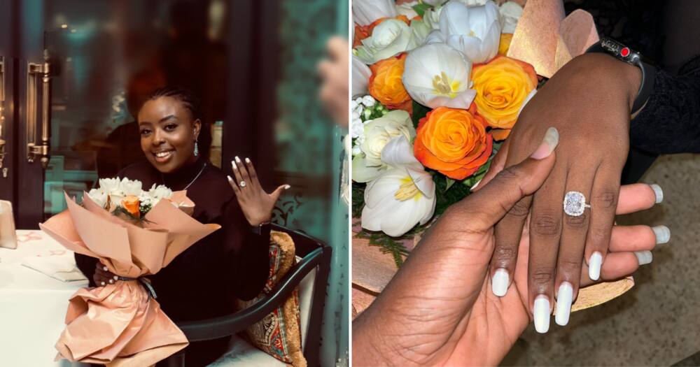 A lady shared pictures of her engagement and the internet couldn't get over her bae's nails