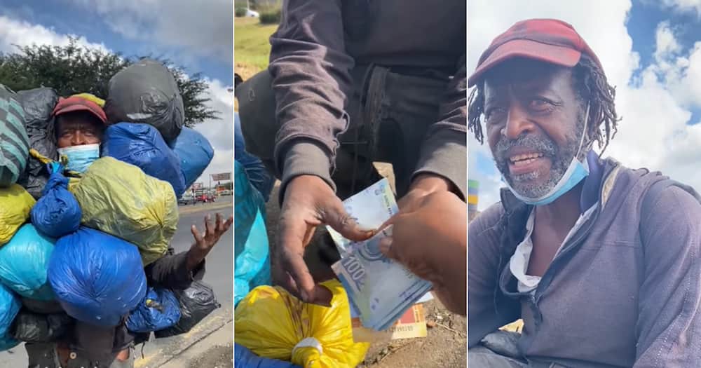 Bi Phakathi Helps Homeless Man With a Fresh Start, Gives Clothes and Money