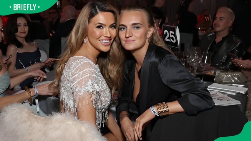 Chrishell Stause and G Flip at the Elton John AIDS Foundation's Viewing Party