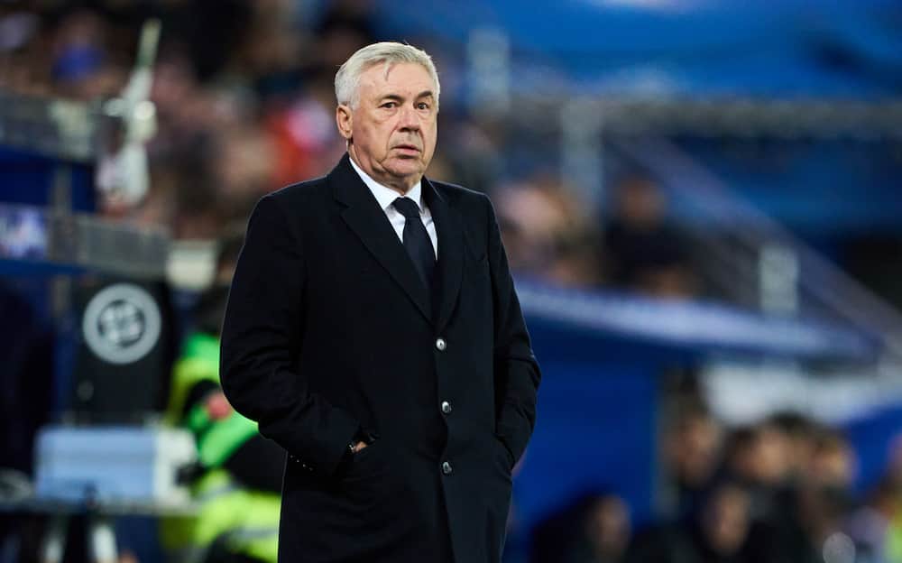 Carlo Ancelotti of Real Madrid looks on during the LaLiga EA Sports match