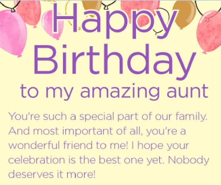 Happy birthday aunty messages