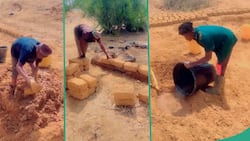 "Stop buying cement": Man displays alternative way to build a house without cement, video emerges