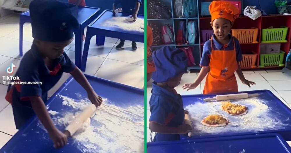 Children learned how to cook at their preschool in Johannesburg