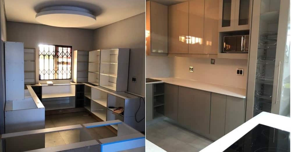 Man Shows, Off Kitchen, He Renovated, for R64k, and Mzansi Is, Loving It
