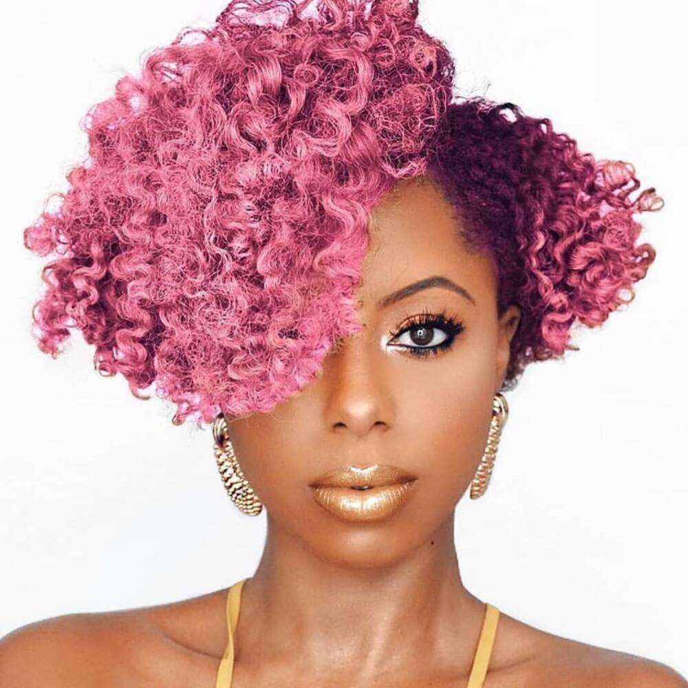 Pink Hair Color Tips For Black Girls With Natural Hair