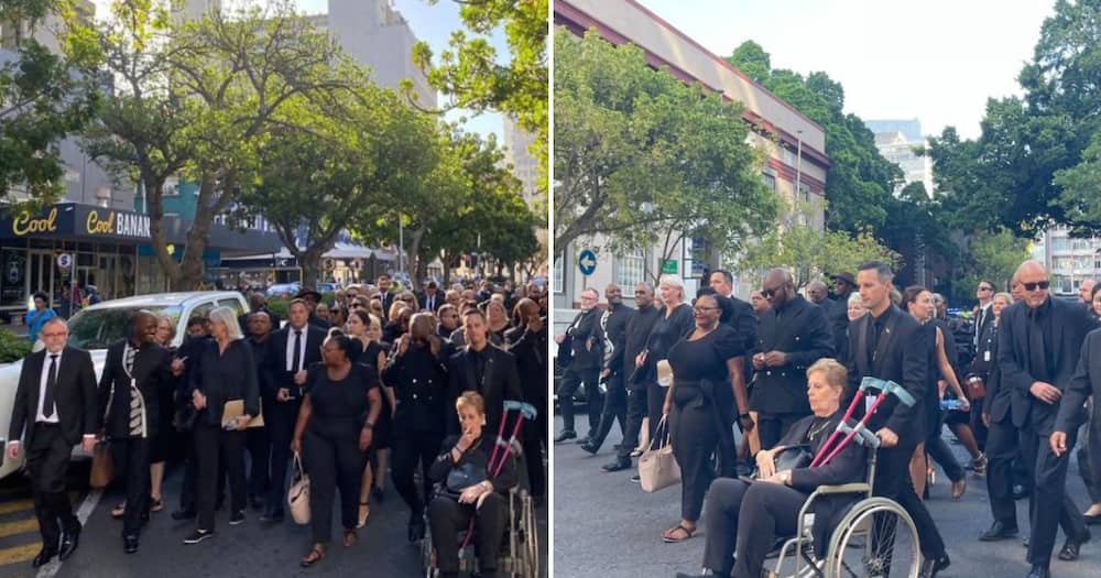 Democratic Alliance arrives at Sona in all black attire