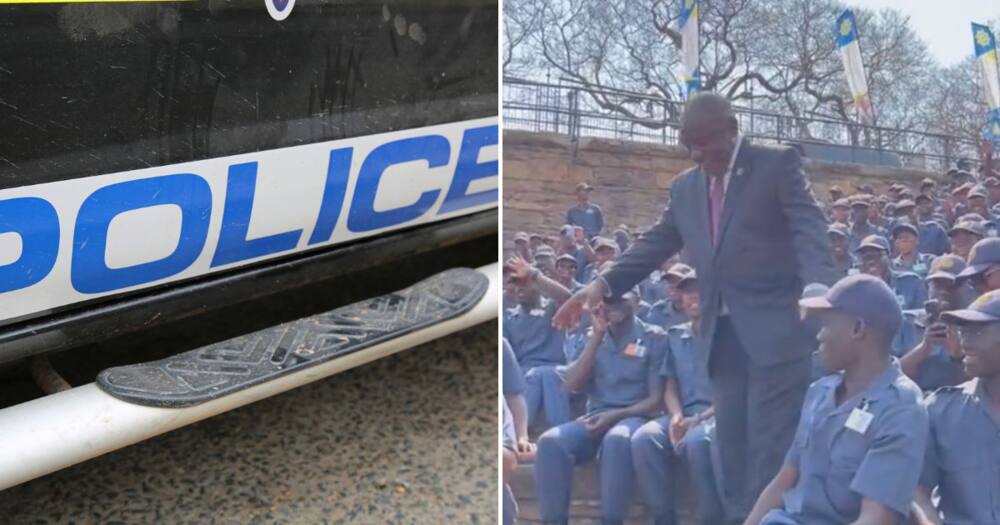 President Ramaphosa gets a hand from SAPS.