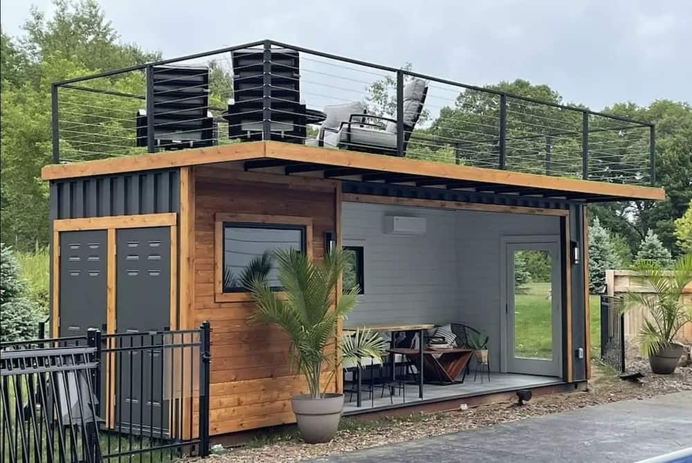 Rentable Shipping Container House Comes With Roof Deck & Garage Door