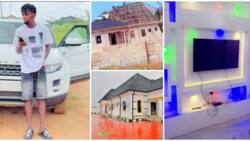 "We did it in 4 months": Young Nigerian man shares fine video as he builds new mansion, says it is his second
