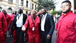 SONA2022: EFF arrives at the Cape Town City Hall dressed in red, clash with the police