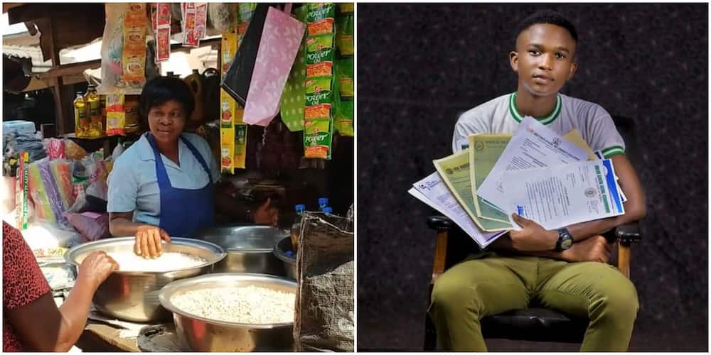 Nigerian man celebrates mum who sponsored his education as a trader after graduating with no job for 17 years