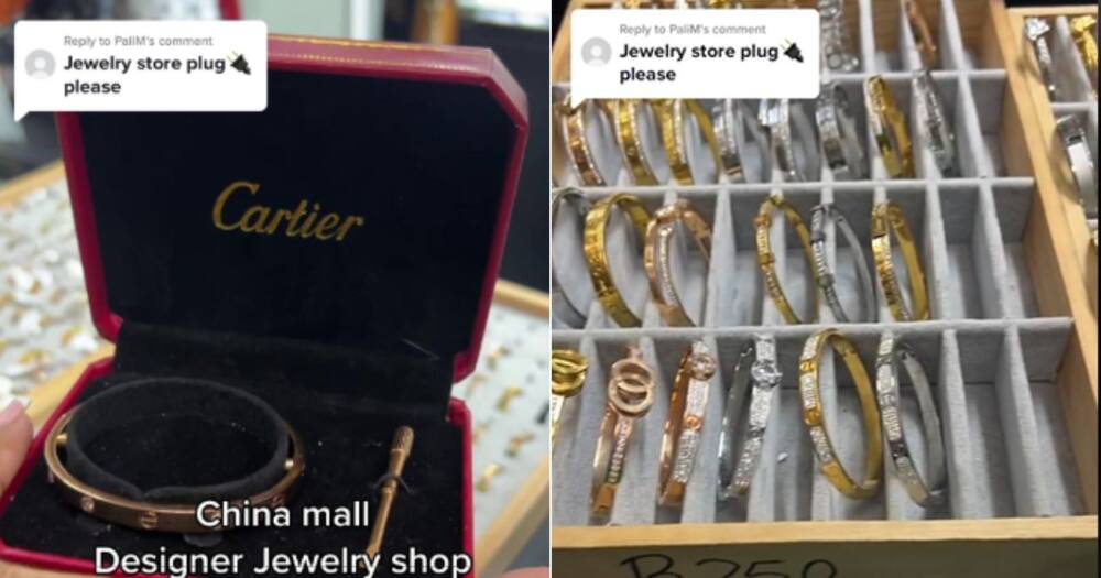 TikTok video of dupe designer jewellery in Johannesburg