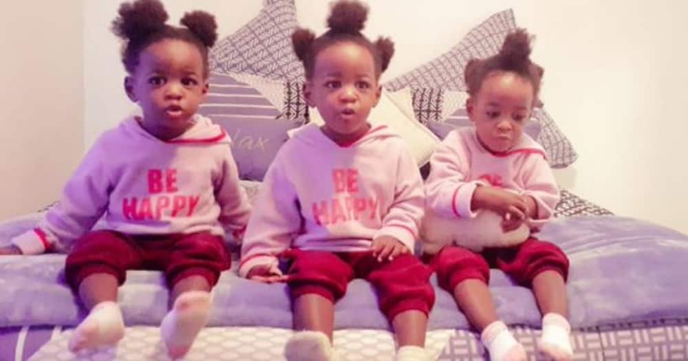 A proud dad has shown off his triplets on social media. Image: @Lucasi30/Twitter