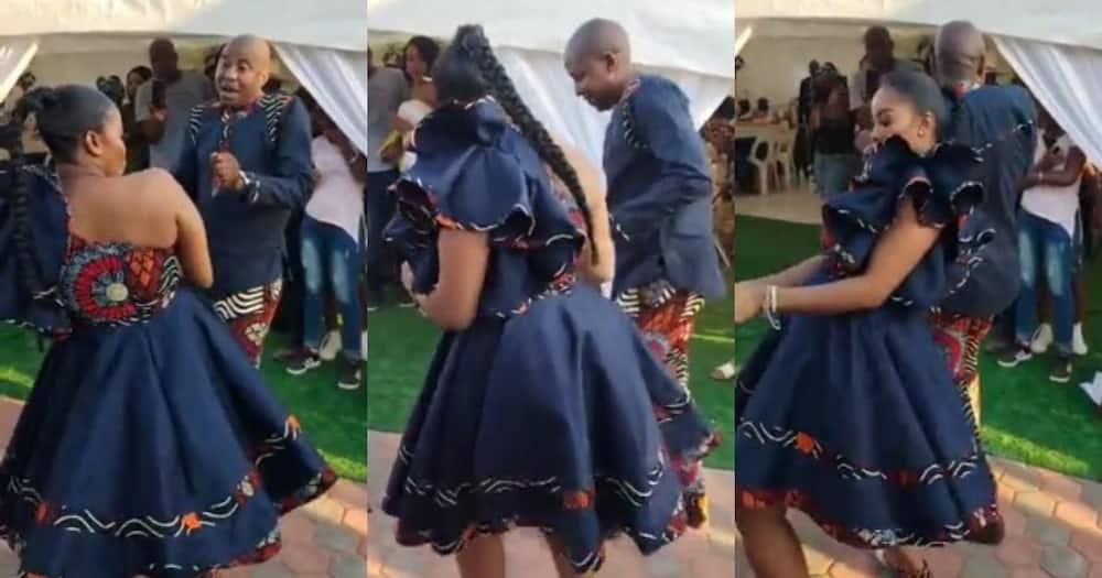 Bridesmaid, man, bust move, wedding, matching outfits, Mzansi lives