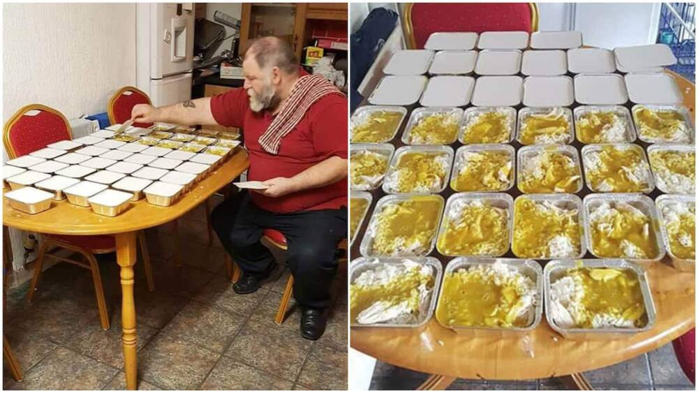 Brian uses his money to feed people every week. Brian uses his money to feed people every week.