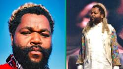 Netizens amused as Sjava stops a dancing woman from twerking at him: "Stay focused, gents"
