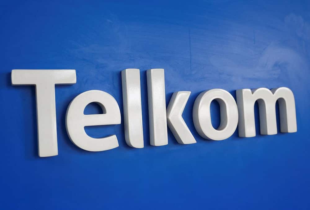 A Telkom banner on a blue background