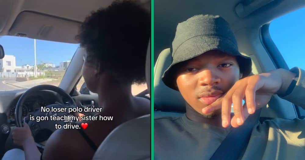 A little brother shared a TikTok video teaching his sister how to drive.