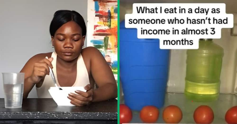 TikTok video shows uemployed woman meals in a day