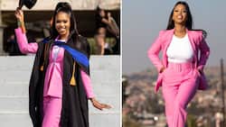 Babe proudly shares cute pics from graduation day wearing stunning pink suit and heels
