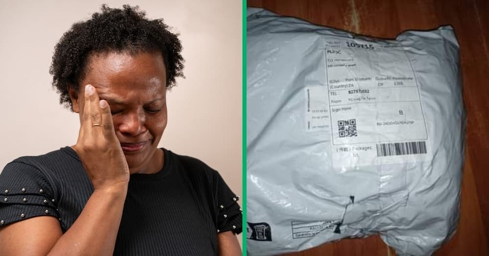 A woman complained about her Temu package on Twitter