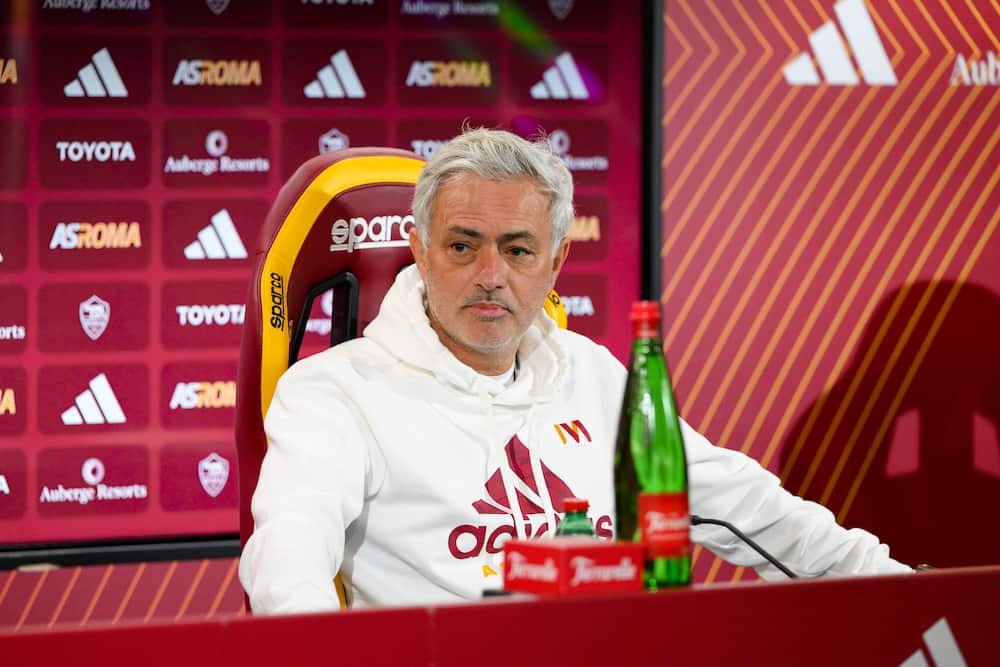 Josè Mourinho during a press conference at Centro Sportivo Fulvio Bernardini