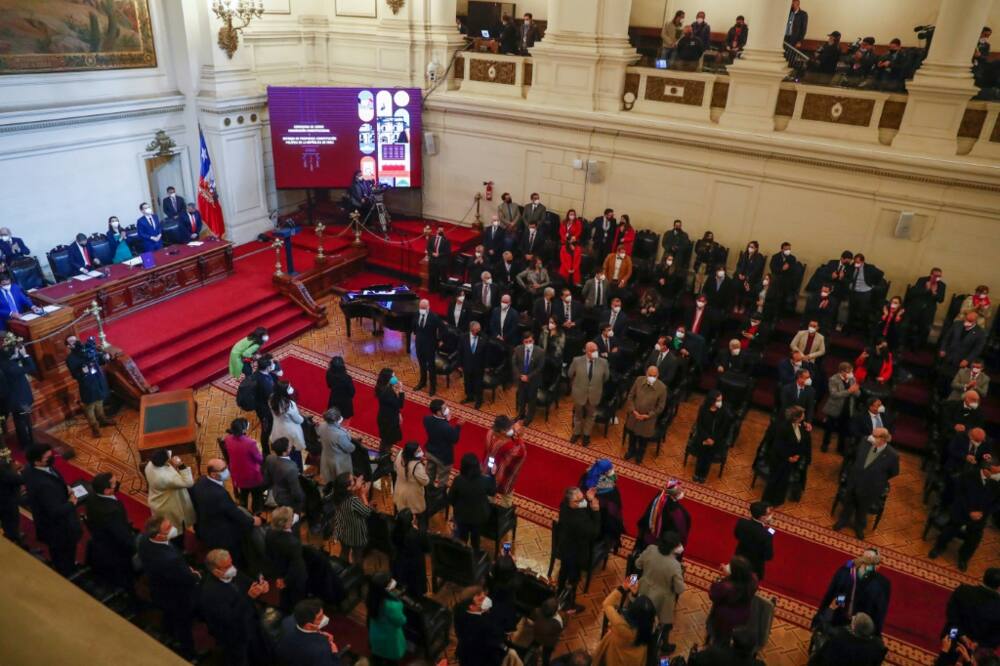 General view of Chile's National Congress during the presentation of the final draft of the constitutional proposal, in Santiago