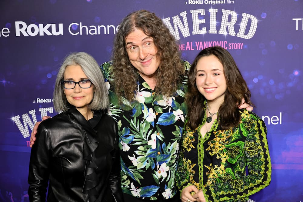 Al, Suzanne, and Nina during the 'Weird: The Al Yankovic Story' New York Premiere at Alamo Drafthouse Cinema in November 2022.