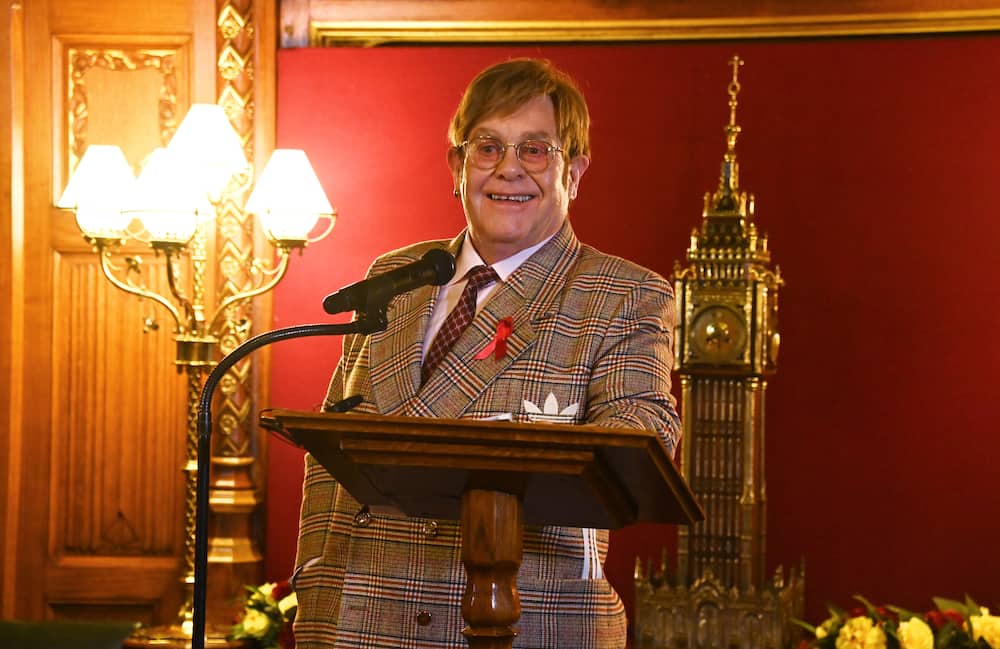 Sir Elton John speaks at a reception honouring him