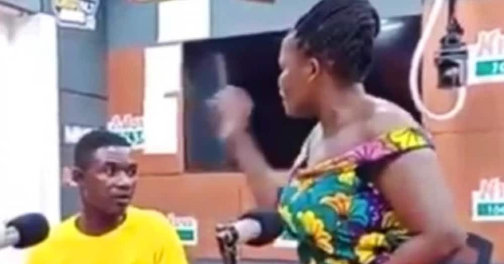 Ghanaian woman slaps husband at Nhyira FM