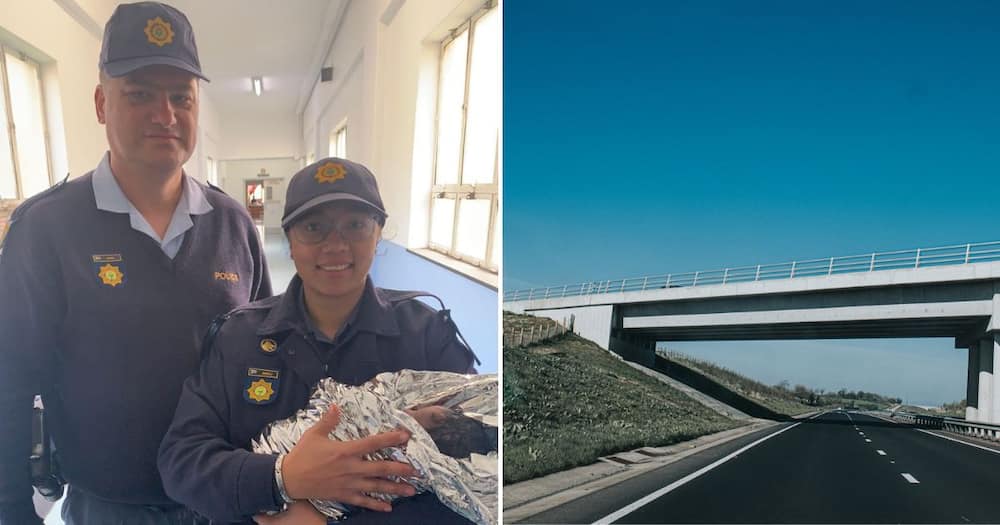Police help woman give birth under a bridge