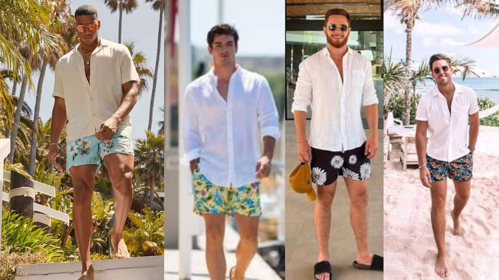 Floral short shorts with a matching white shirt combo