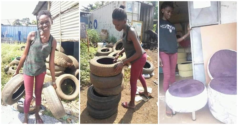 Artsy woman turns trash to treasure by upcycling tyres into furniture