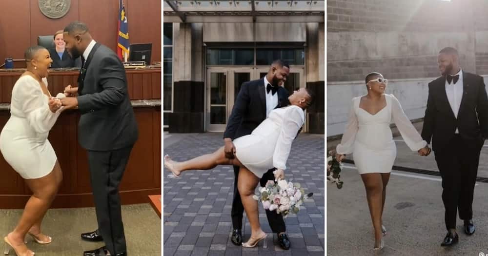 Pictures of couple's wedding at the courthouse