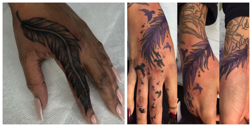 Hand and finger tattoos for ladies