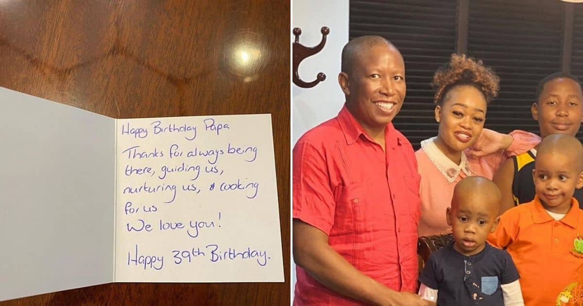 Julius Malema Shares Adorable Birthday Card His Family ...