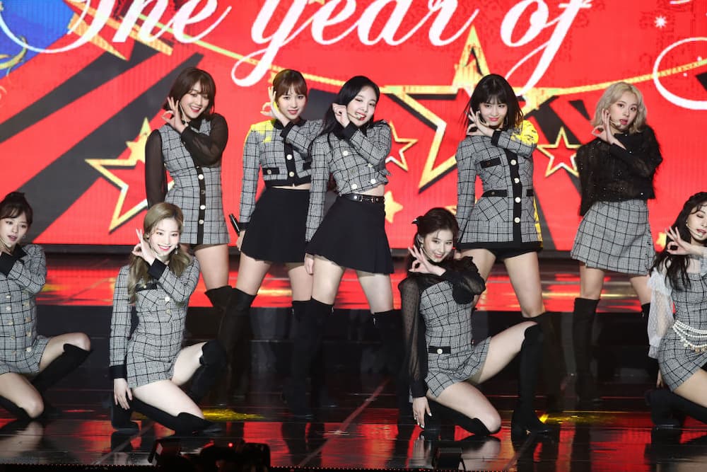 Girl group TWICE performing on stage